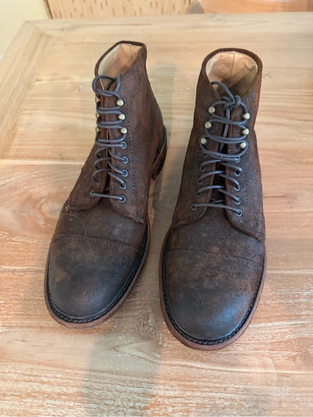 Frye Men's Brown Suede Lace-Up Boots
